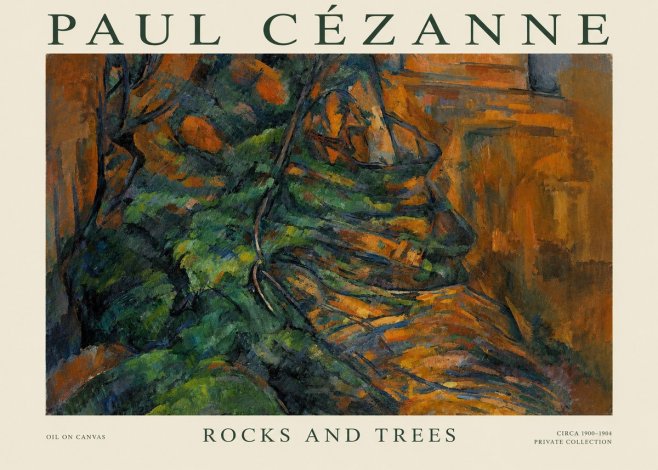 Paul Cézanne Rocks and Trees IV No1 - Juliste