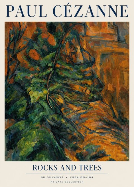 Paul Cézanne Rocks and Trees IV No3 - Juliste