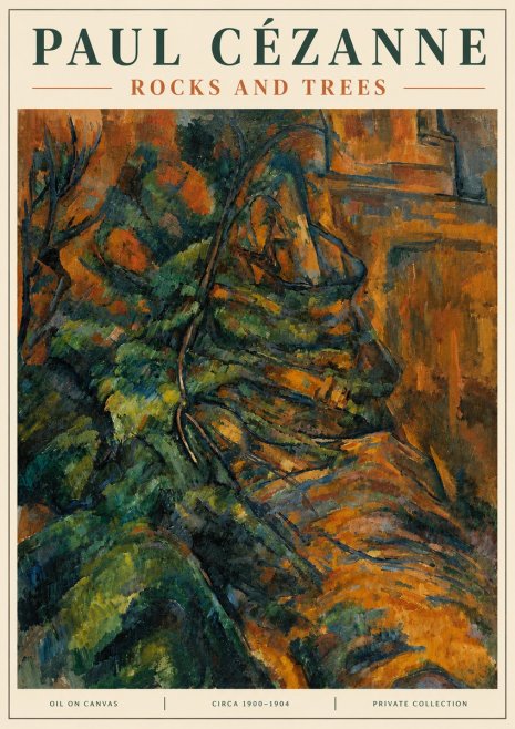 Paul Cézanne Rocks and Trees IV No4 - Juliste
