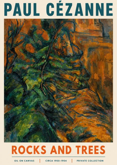 Paul Cézanne Rocks and Trees IV No5 - Juliste