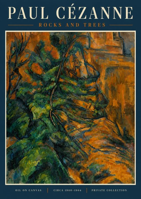 Paul Cézanne Rocks and Trees IV No6 - Juliste